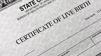 Image of a birth certificate